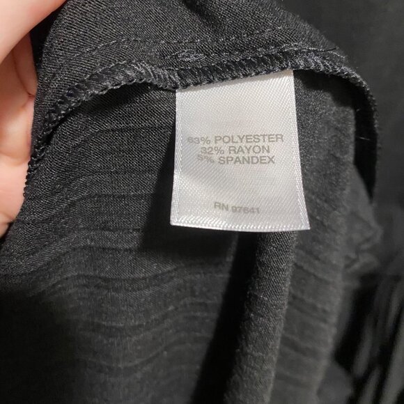 J. Jill Black Long Sleeve Round Neck Drawstring Waist Sheath Dress Size M - Picture 5 of 6